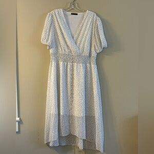 Chic White Polka Dot High Low Dress